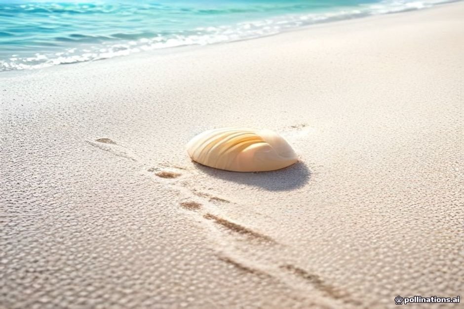 Collection of vibrant seashells scattered across fine sand