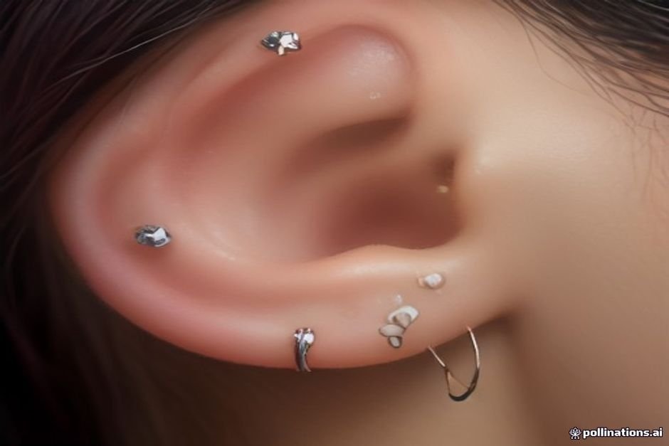 Certified piercer inserting needle for new ear cartilage piercing