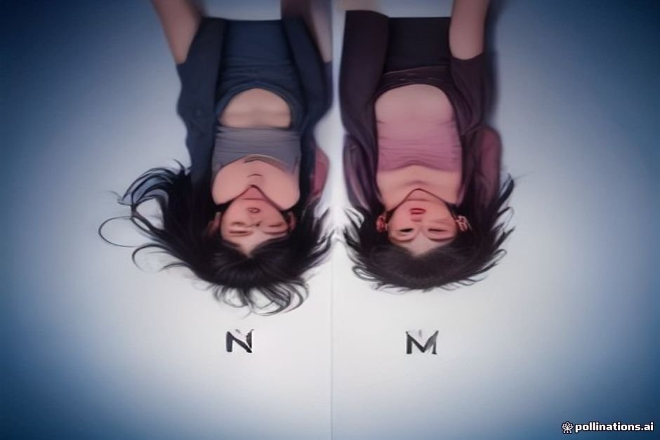 Rotating ambigram design reading both directions perfectly