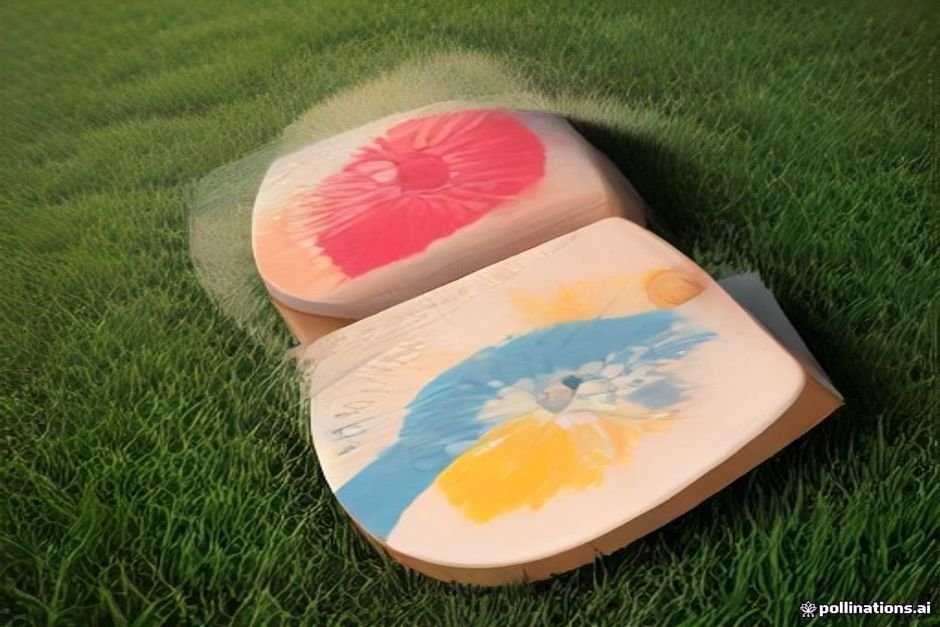 Vibrant cornhole setup with boards and colorful bean bags