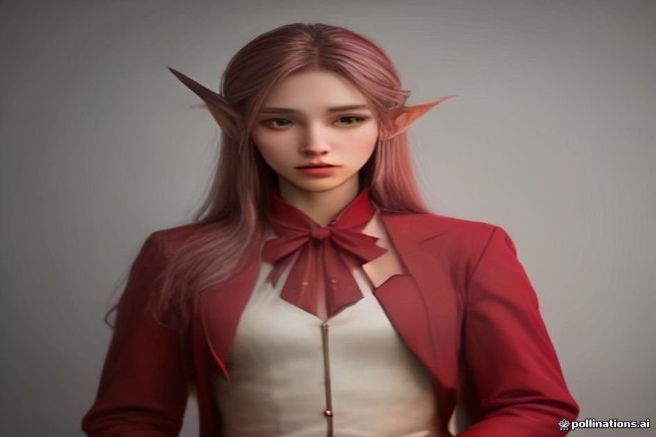 Half-elf wearing formal clothing blending human and elven styles