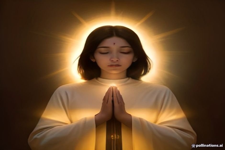 Worshiper in prayer with illuminating light representing spiritual connection