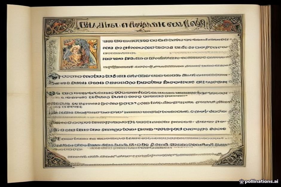 Ornate medieval manuscript illumination with decorative text