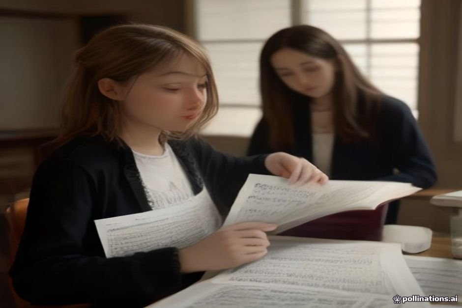 Music student identifying notes on sheet with finger guidance