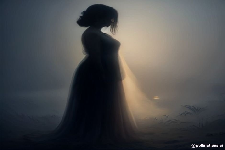 Ethereal shadar-kai figure shrouded in twilight mist