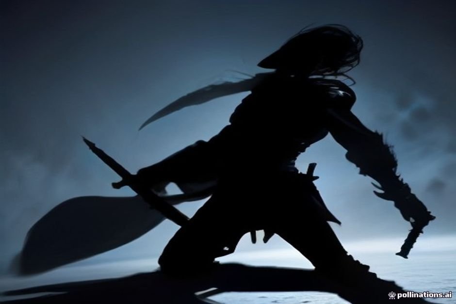 Shadar-kai warrior surrounded by shadow magic energy