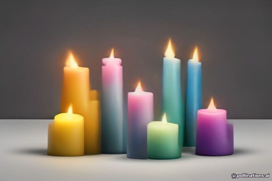 Diverse candle collection showing various creative naming categories
