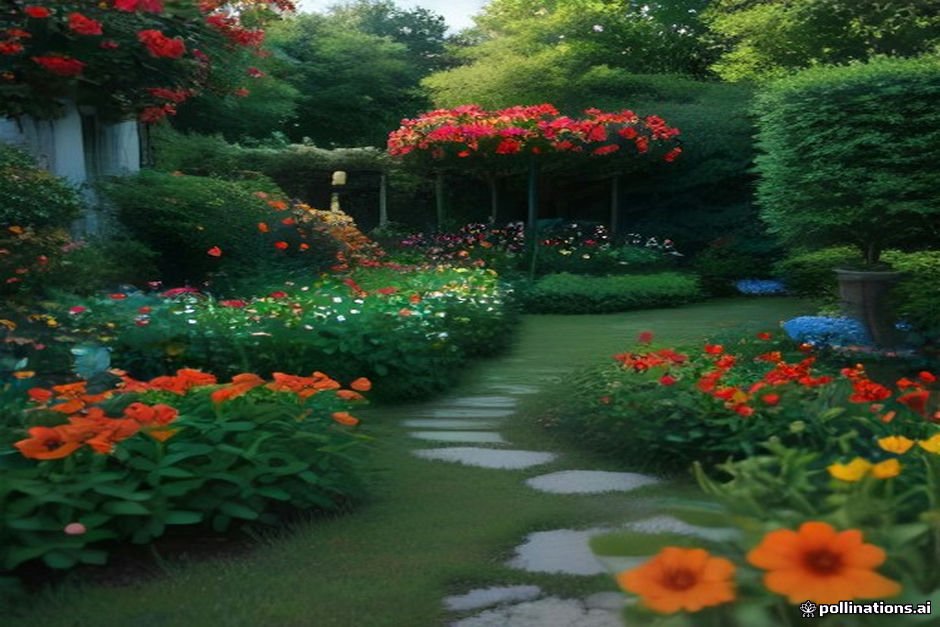 Colorful Spanish garden flowers including poppy and azalea blooms